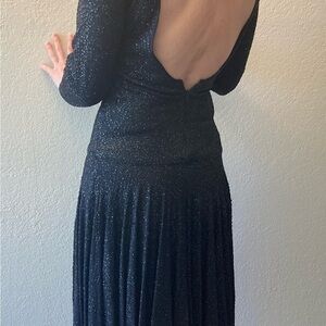 Pamela Dennis, New York, black glitter evening gown